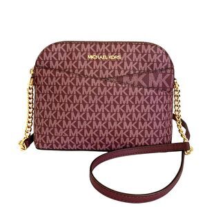 Michael Kors Jet Set Burgundy/Purple Crossbody Bag Coated canvas